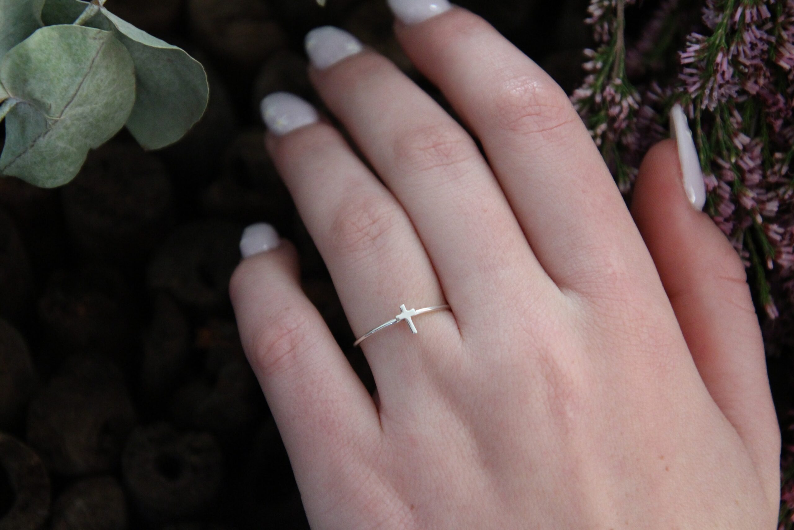 Tiny cross ring sale