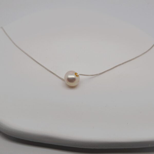 Sterling Silver Round Pearl Necklace