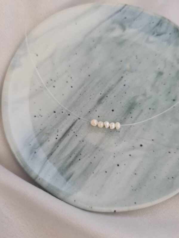 Small Pearl Floating Necklace - Image 3