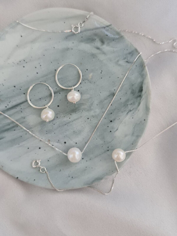 Sterling Silver Pearl Necklace - Image 2