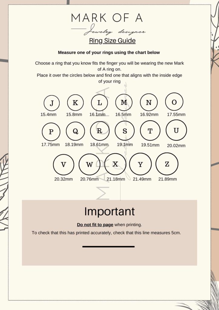 Ring Size Guide 