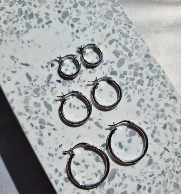 Silver Hoops - Image 2