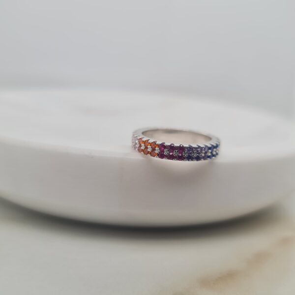 Rainbow Sterling Silver Ring