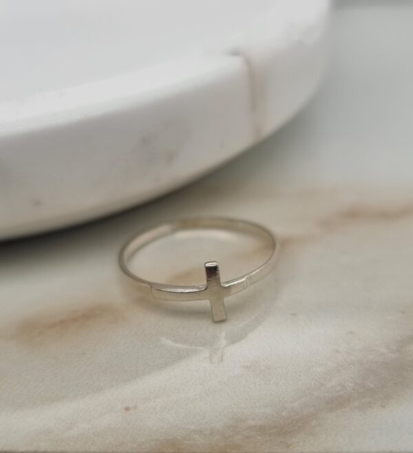 Silver Cross Ring - Image 2