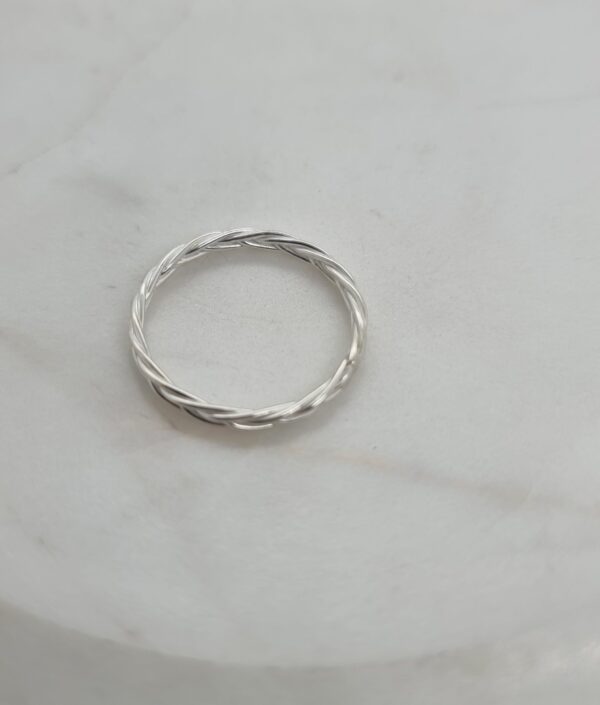 Braid Silver Stack Ring - Image 2