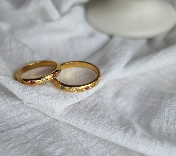 Chunky Gold Rainbow Ring