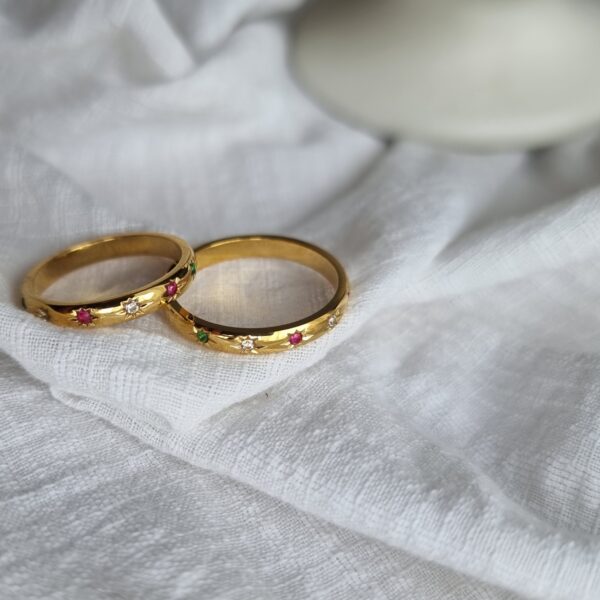 Chunky Gold Rainbow Ring