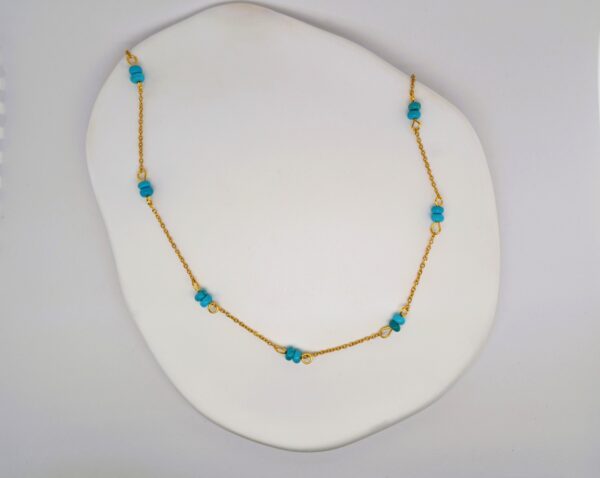 Turquoise Stone Gold Necklace