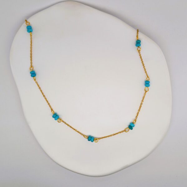 Turquoise Stone Gold Necklace