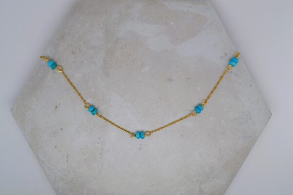 Turquoise Stone Gold Necklace