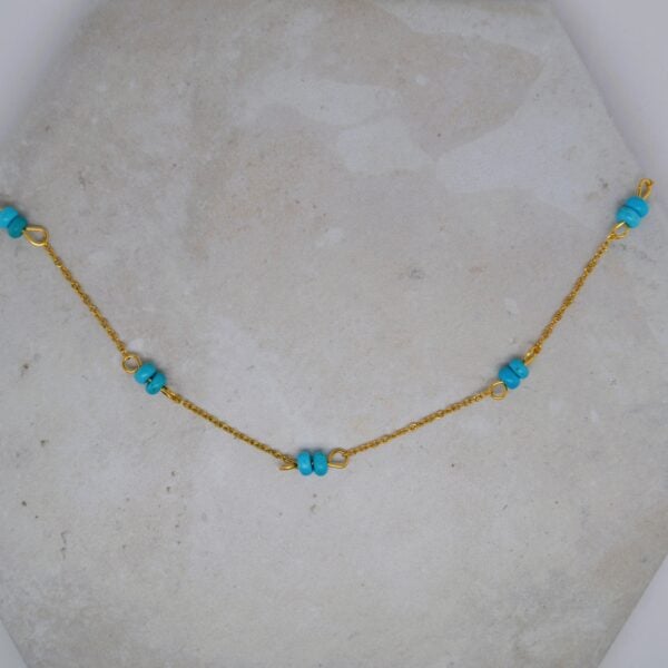 Turquoise Stone Gold Necklace