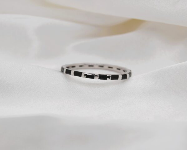 Black Baguette Stack Ring