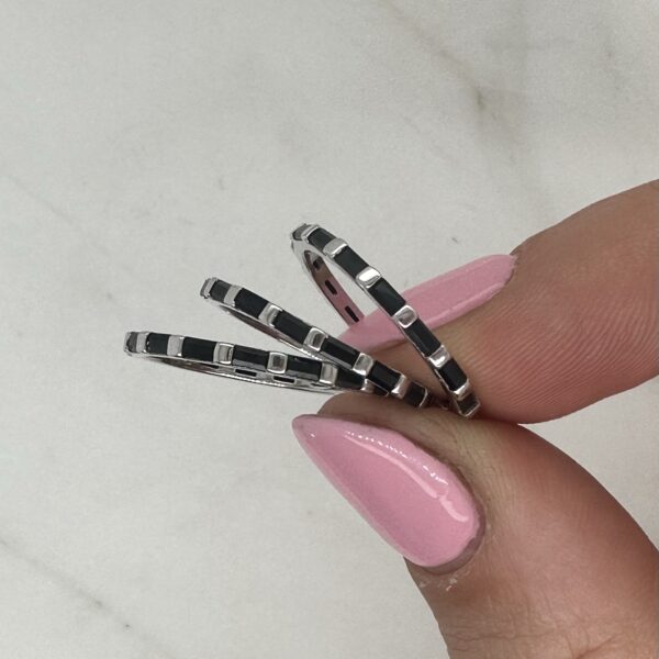 Black Baguette Stack Ring