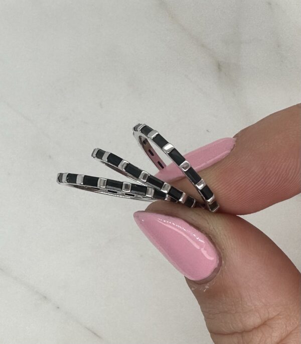 Black Baguette Stack Ring