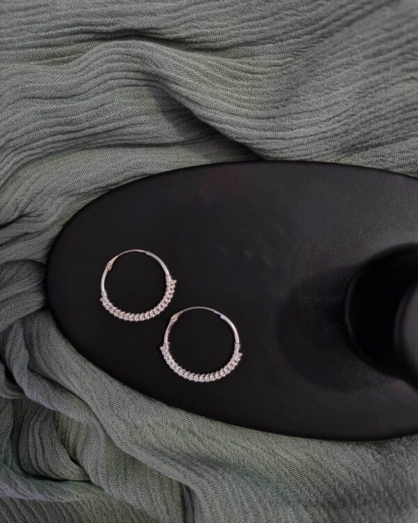 Boho Style Silver Hoops - Image 2