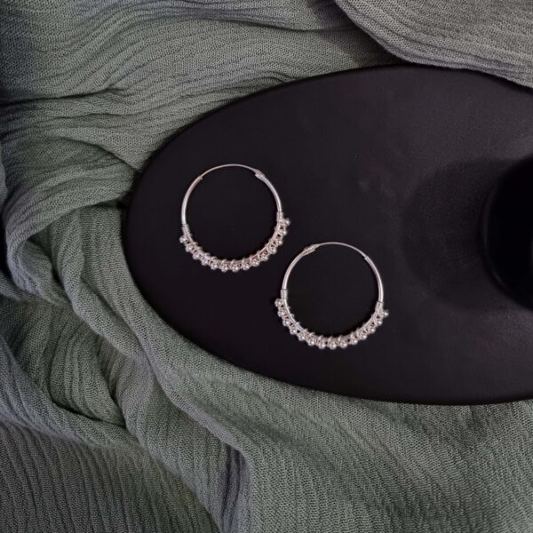 Boho Style Silver Hoops