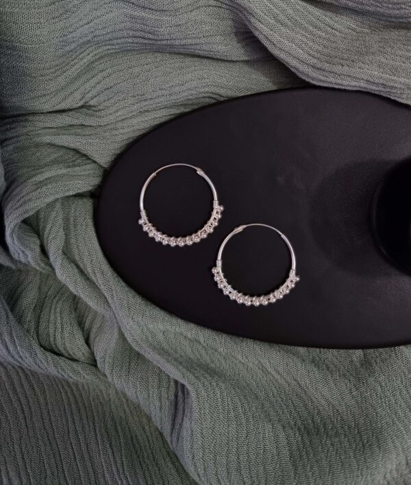 Boho Style Silver Hoops
