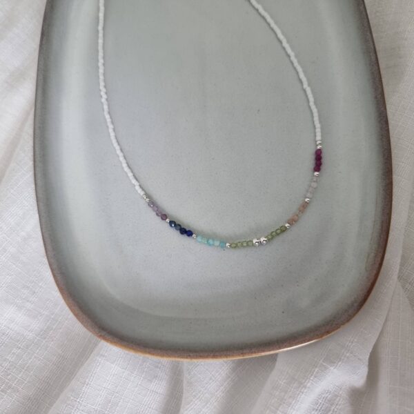 Silver Colorful Minimalistic Choker