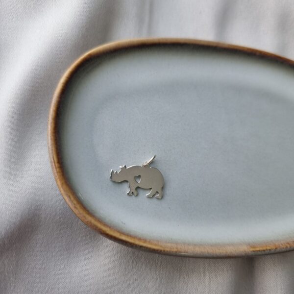 Silver Rhino Charm