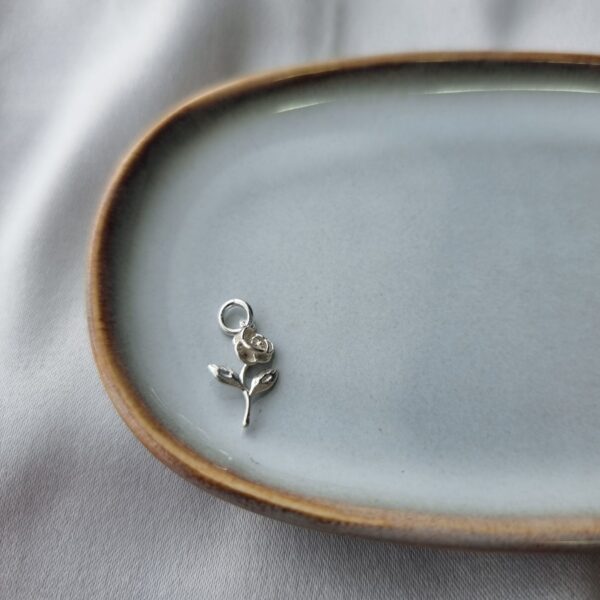 Silver Rose Charm