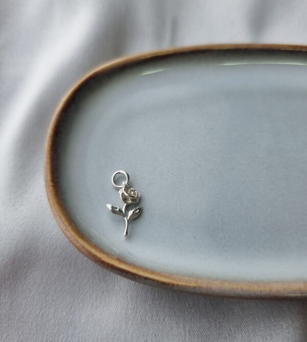 Silver Rose Charm