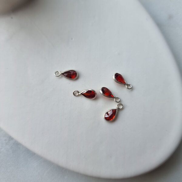 Teardrop Colored Silver Stones