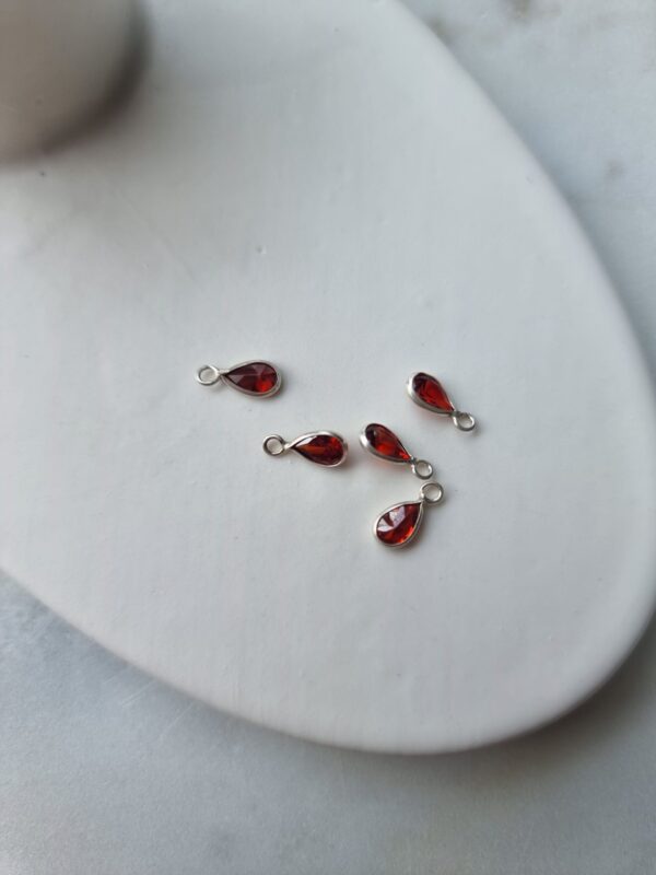 Teardrop Colored Silver Stones