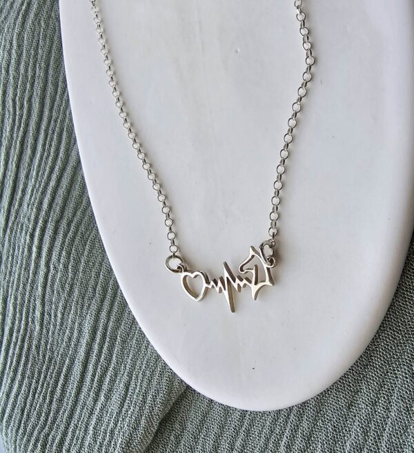 Silver Heartbeat Horse Necklace