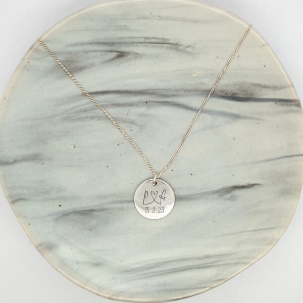 Initial and Date Necklace