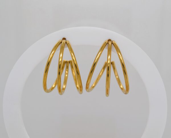 Gold Triple Hoop Earrings