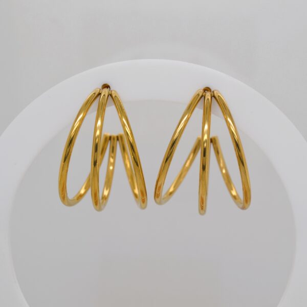 Gold Triple Hoop Earrings