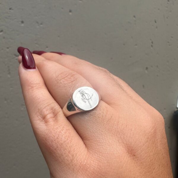 Silver Horse Engraved Ring