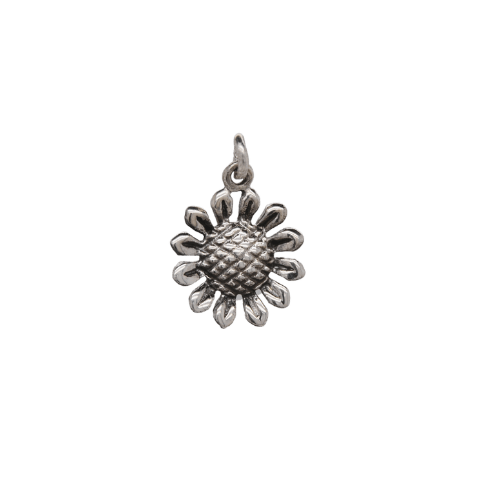 Silver Sunflower Charm