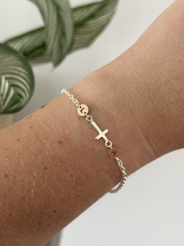 Initial Cross Bracelet