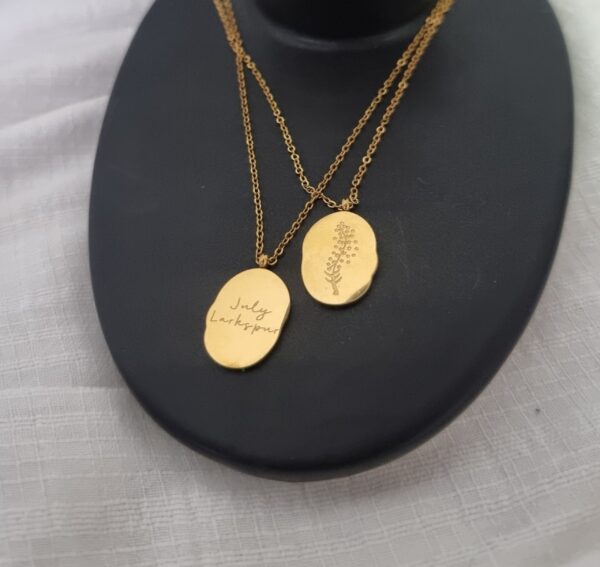 Birth Month and Flower Necklace