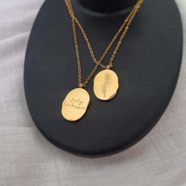 Birth Month and Flower Necklace