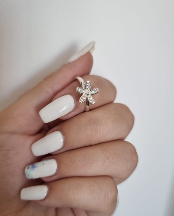Bling Flower Silver Ring