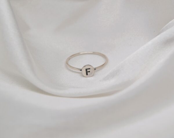 Tiny Silver Initial Rings