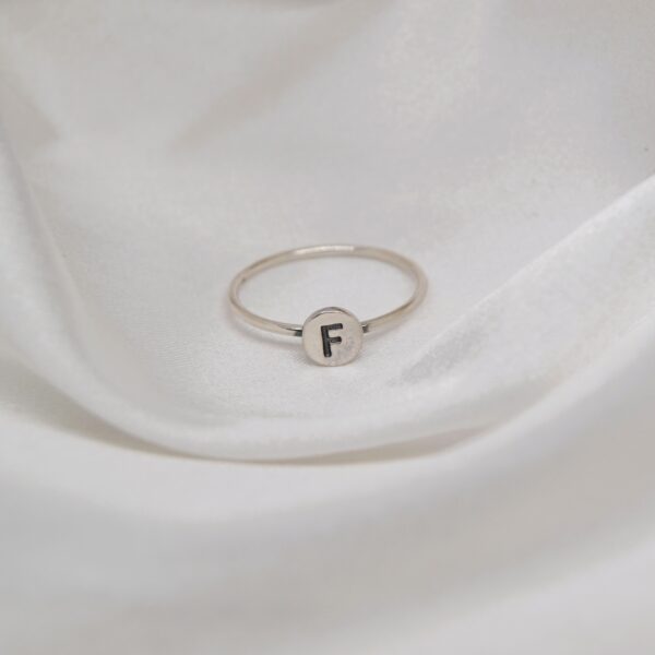 Tiny Silver Initial Rings