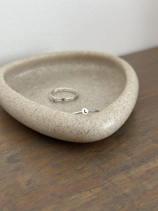 Tiny Silver Initial Rings - Image 2