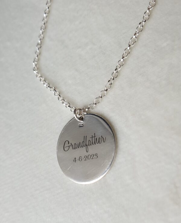 Fingerprint, Name, and Date Necklace - Image 2