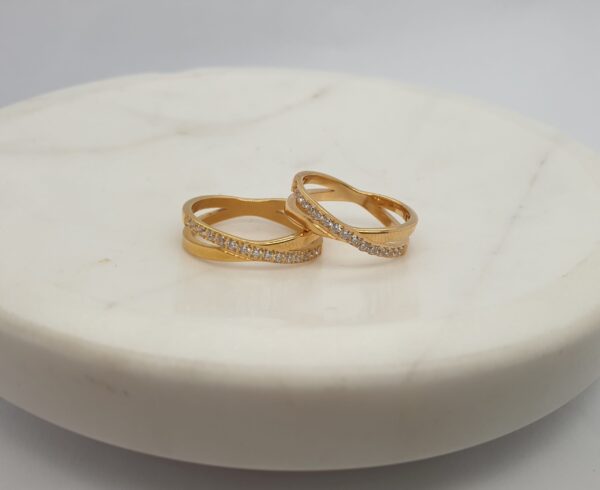 Crossed Stainless Steel Ring