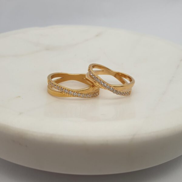 Crossed Stainless Steel Ring