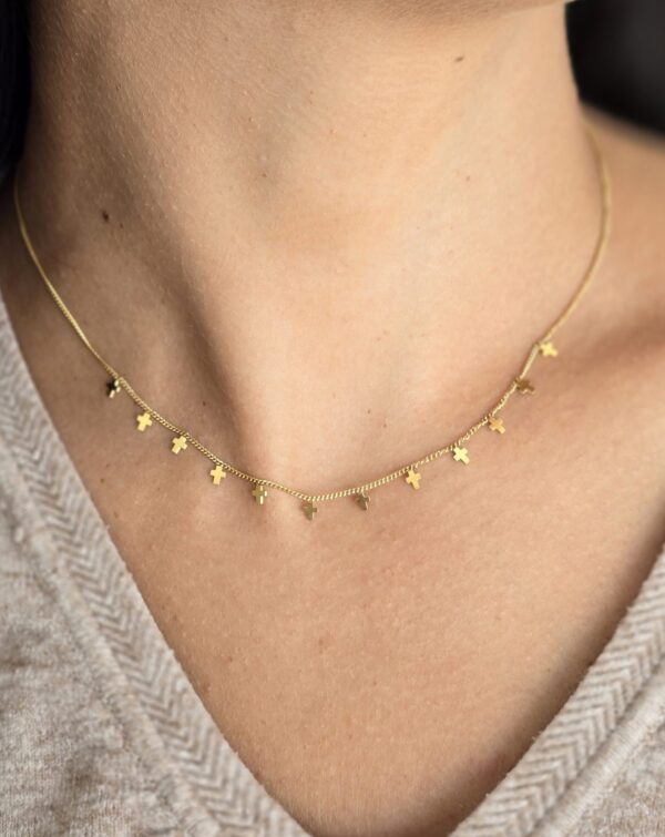 Small Cross Gold Necklace