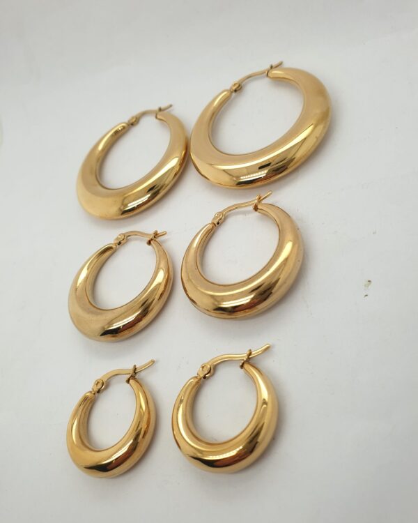 Gold Plated Chunky Hoops - Image 2