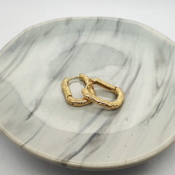 Gold Plated Square Huggies
