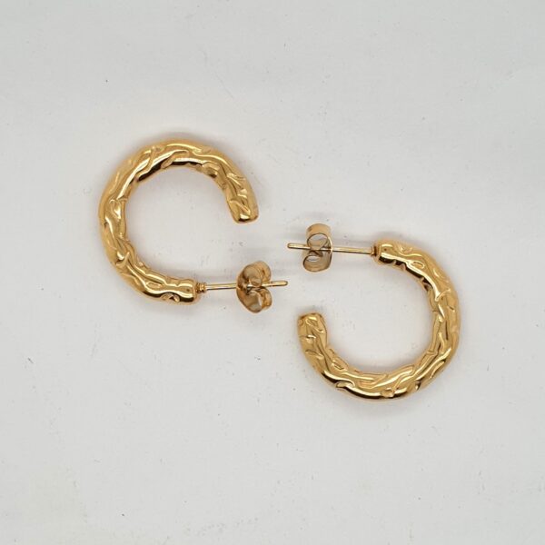 Textured Gold Plated Hoop
