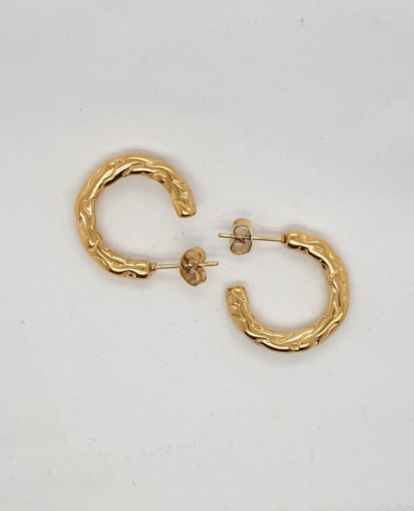 Textured Gold Plated Hoop