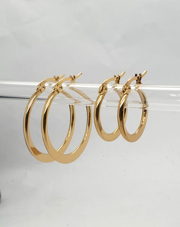 Gold Plated Flat Hoops