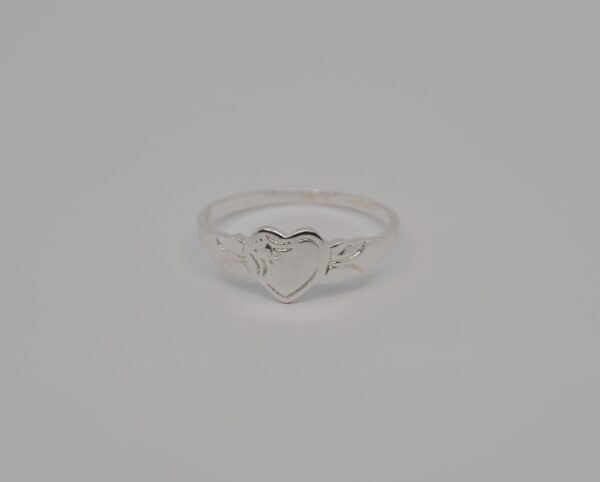 Silver Heart Signet Ring